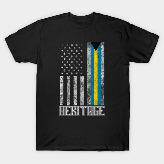 Bahamas Hispanic Heritage destressed flag T-Shirt by Coqui Tees